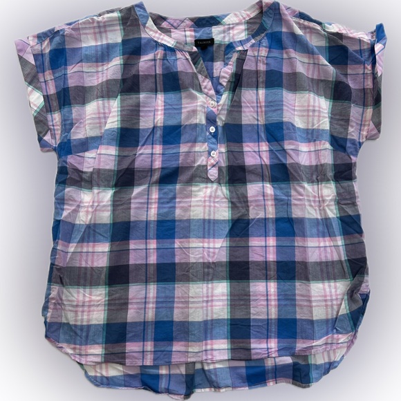 Talbots Blue and Pink Plaid Button Down Shirt - Picture 2 of 4